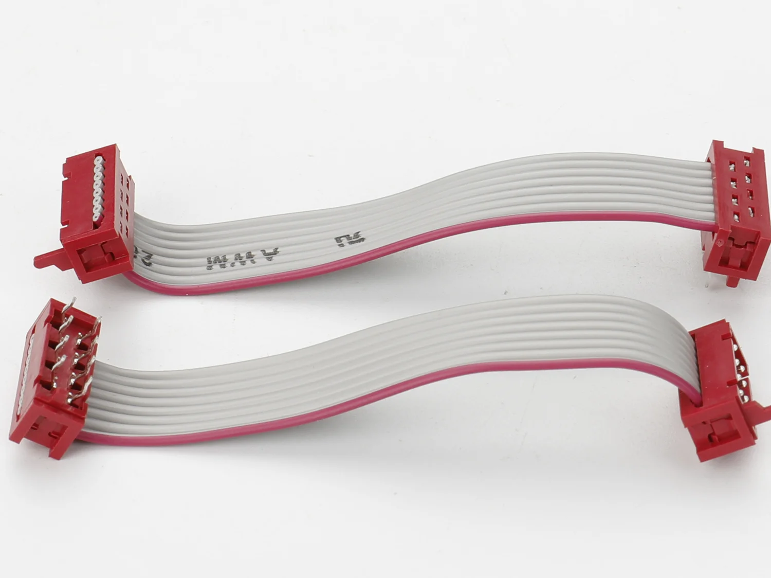 Flat Ribbon Cable Assembly Custom 1.27mm Red Micro Match IDC Socket custom pins