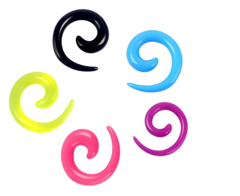Black Snail Shape Ear Tunnel Question Mark Design Acrylic Ear Expander Body Piercing Jewelry