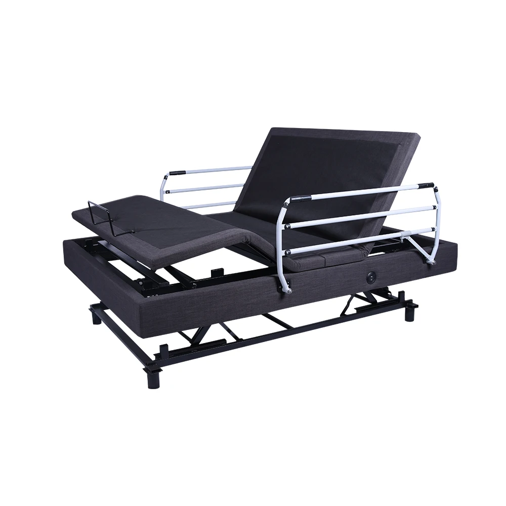 Tecforcare height adjustable bed frame with massage single electric hospital bed for home modern home care bed with rail