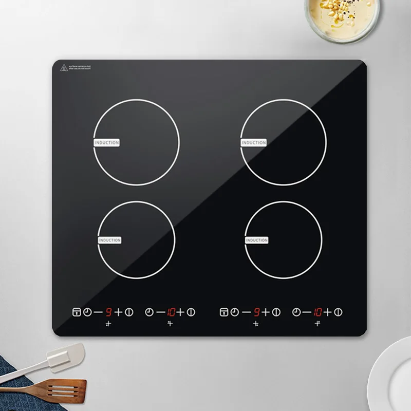 Hot Sales 6800W Five minutes Boost function black color built-in 4 burner design induction cooker