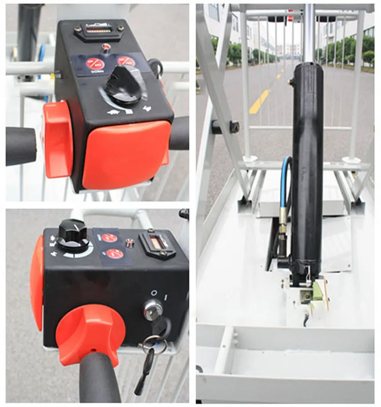 mingfeng warehouse industrial power trolley cart full automatic lift flatbed utility cart