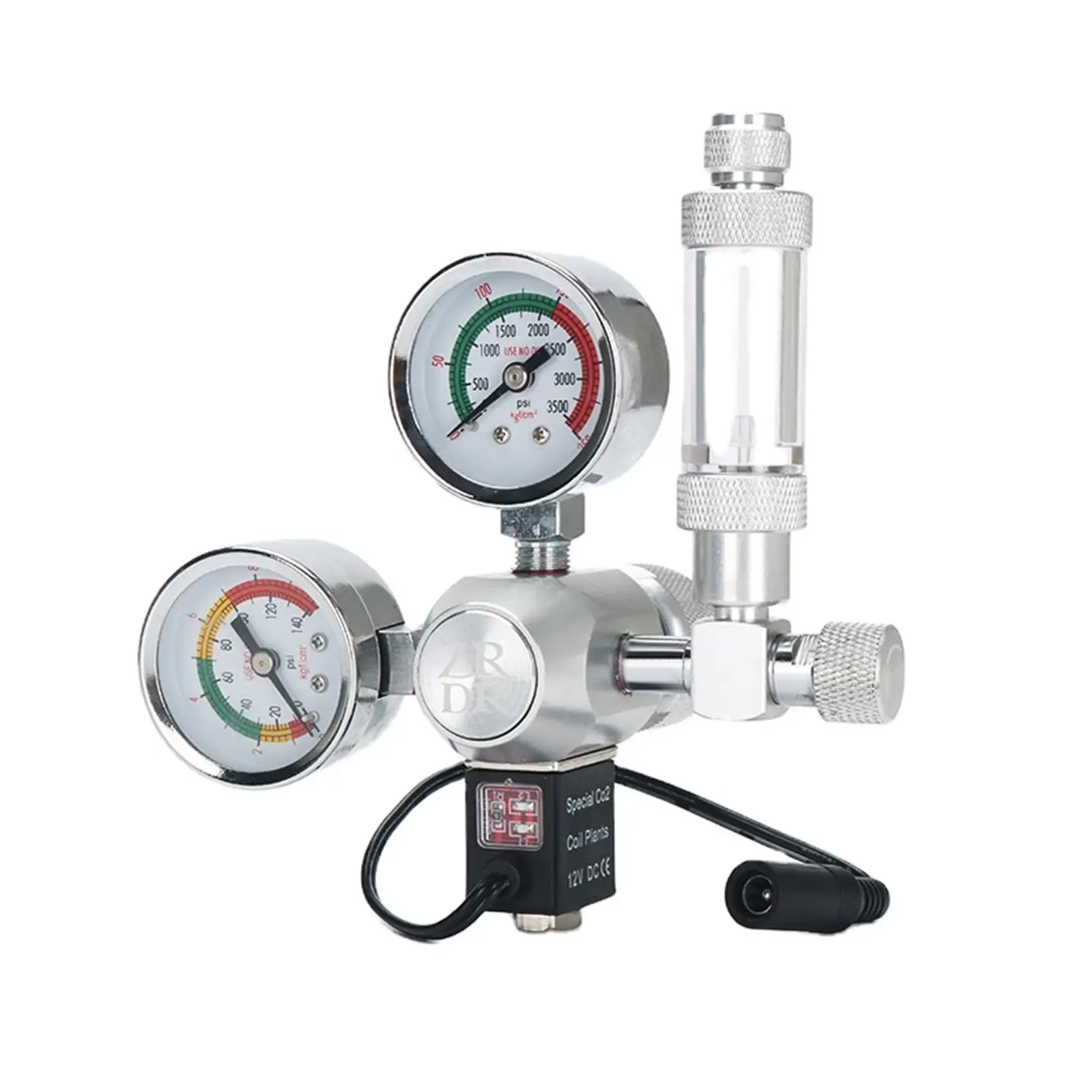 Zrdr D01-14x аквариум Регулятор CO2 одноступенчатый пластинчато-регулирующий клапан с электромагнитным клапаном и счетчик пузырьков