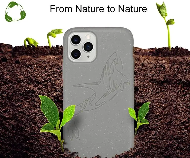 
Eco-friendly 100% Compostable Biodegradable Mobile Phone Case For iPhone 12 pro wheat case back cover 