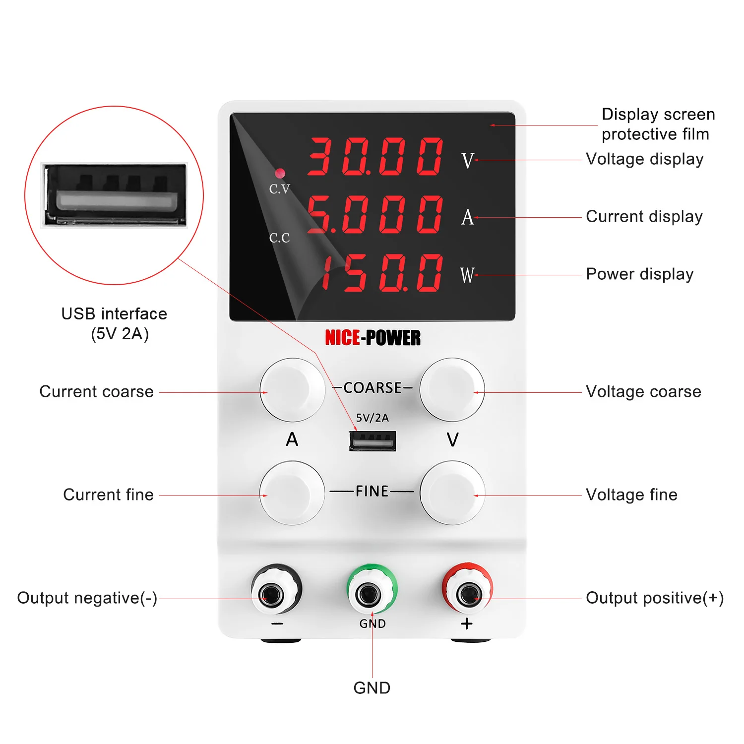 Новый дизайн SPS305 30V 5A источник питания постоянного тока Регулируемый импульсный источник питания