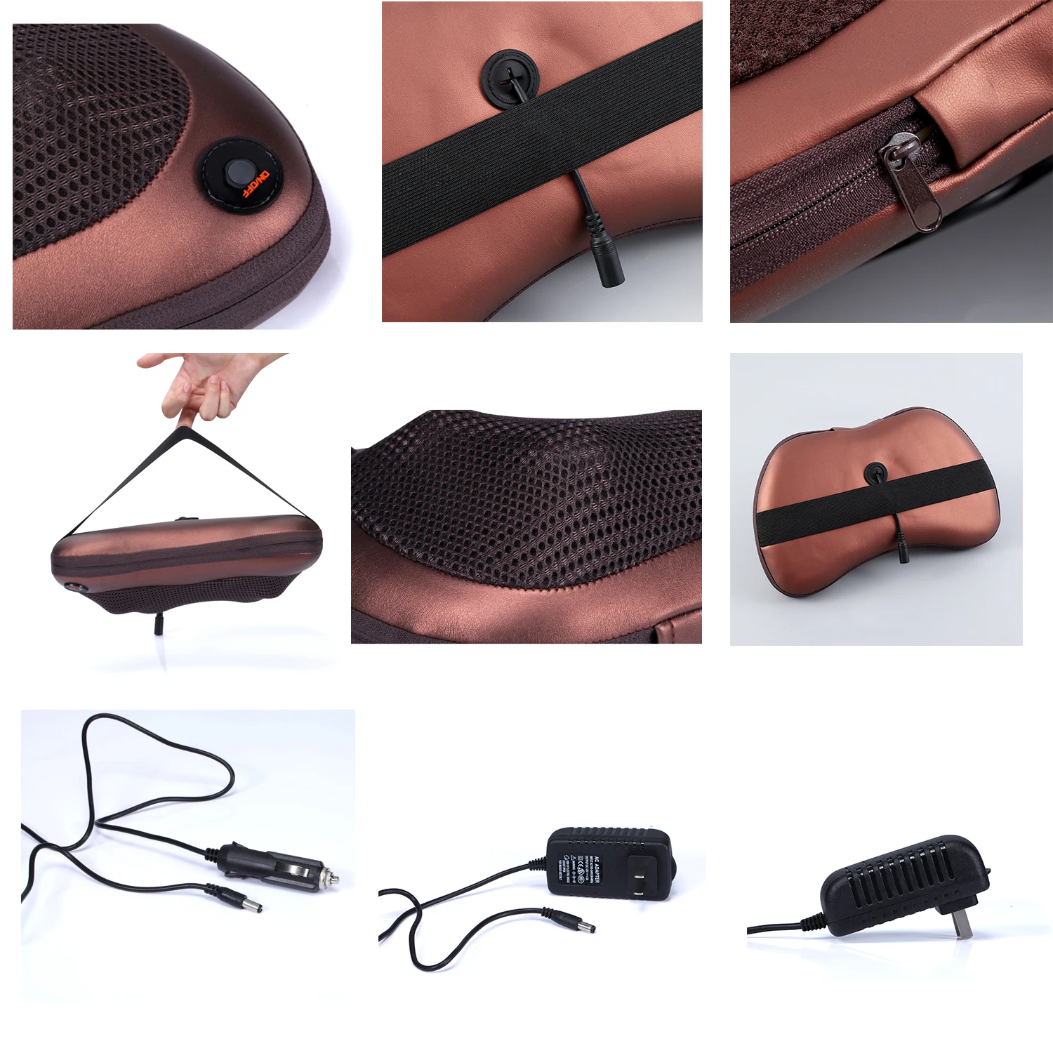 2021 Hot selling Car and Home Electric Rolling Kneading Shiatsu Full Body Neck Massage Pillow with Heat car massage neck pillow