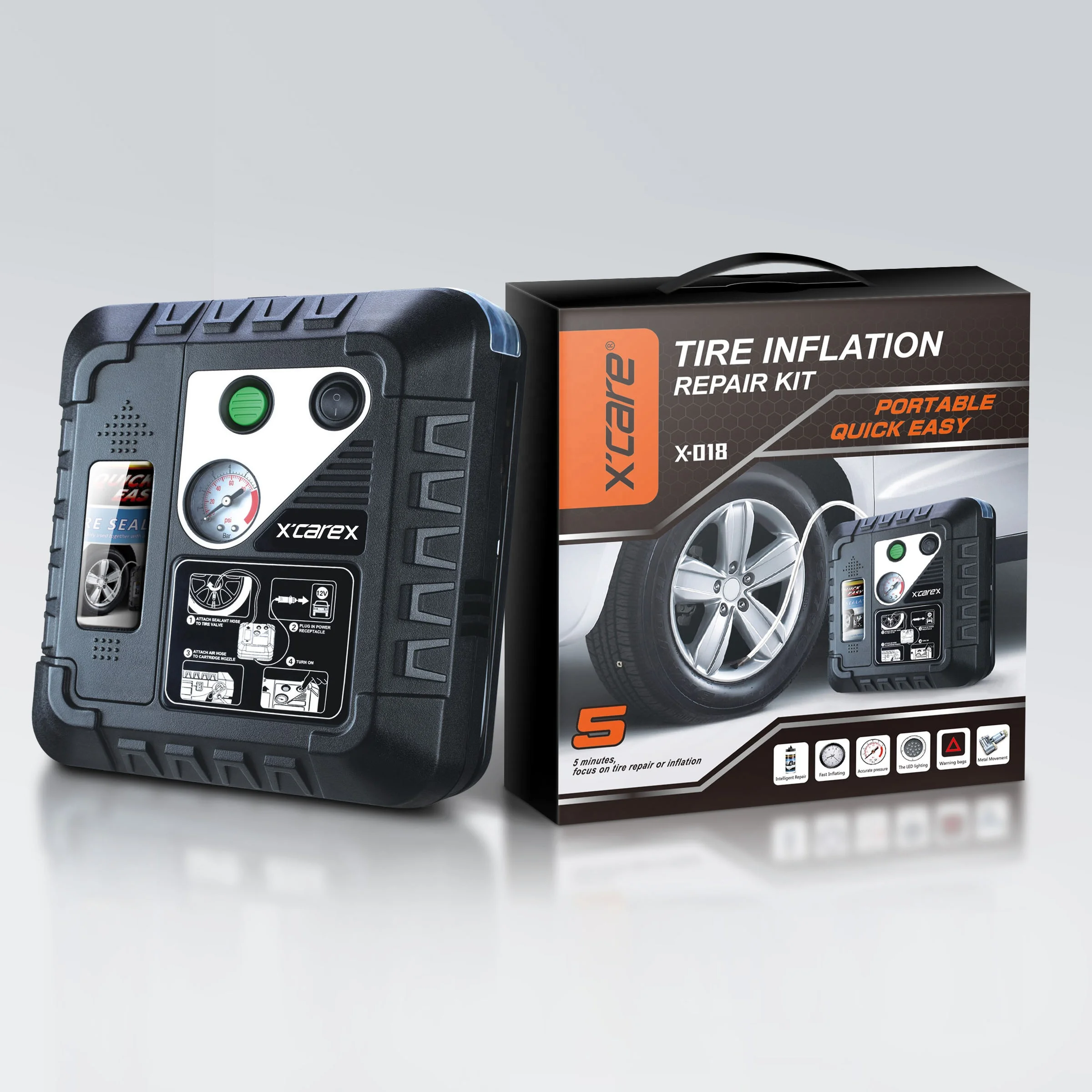 Made in China the  Cheapest Tire Repair and Inflation Kit Portable  For Car  Tire Inflator