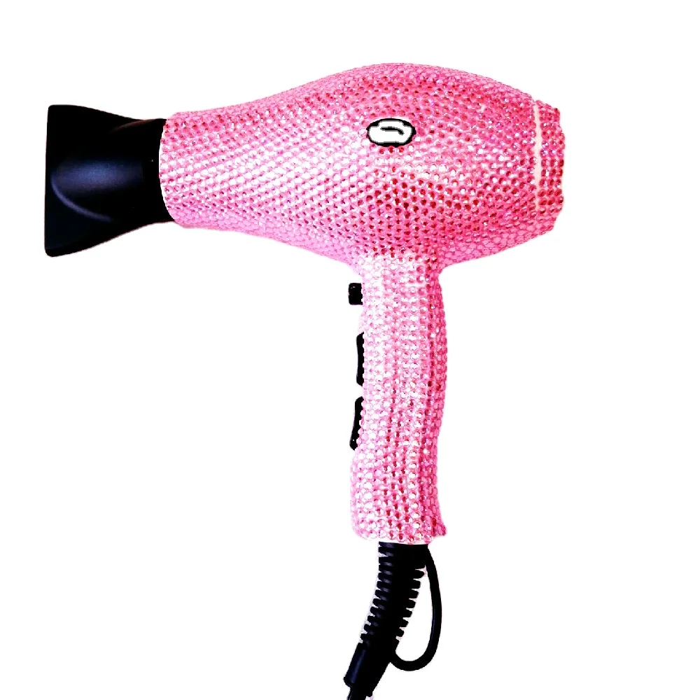 Professional salon hot hair tools hair blow dryer custom strong wind diamond bling bling crystal hair dryer blow dryer