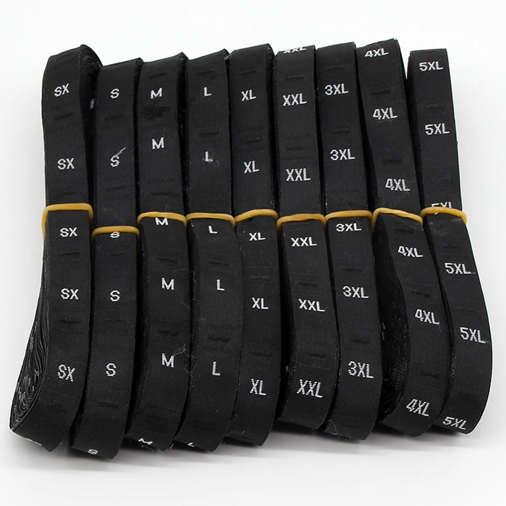 2022 New Garment Size Tag Washable Labels Logo And Mark Numbers Printing Size Cheap Clothing Labels