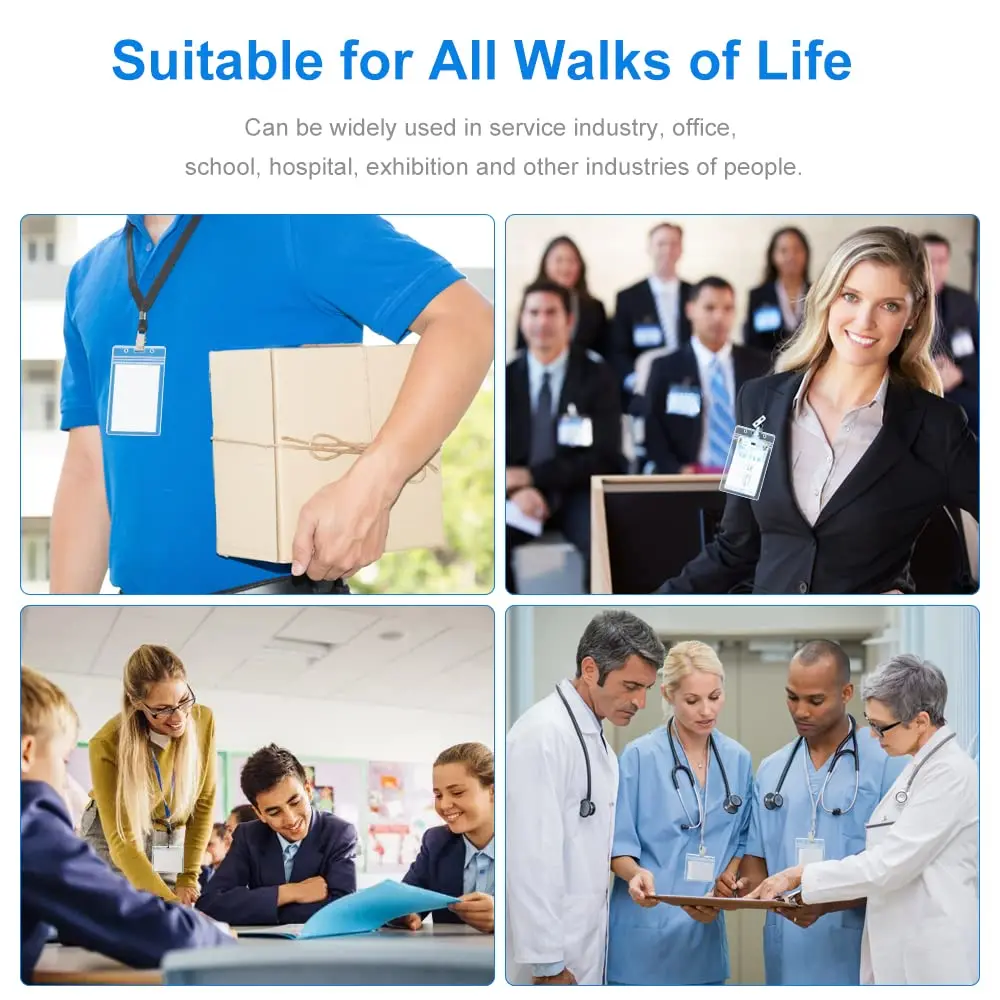 Custom Size Premium Clear Plastic Resealable Zip Vertical Horizontal Creative Work Badge Tag License Id Card Protector Holder