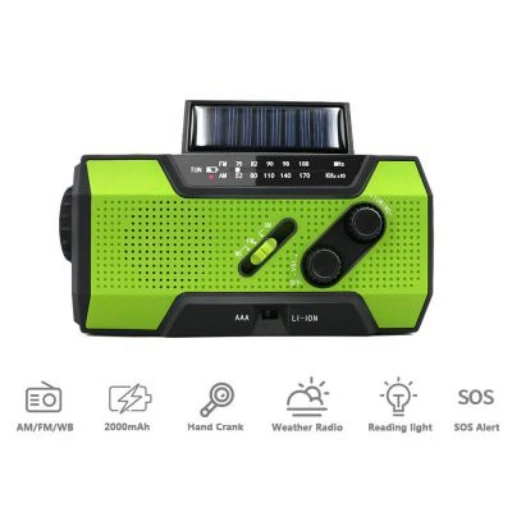 Hot outdoor portable multi function radio emergency charging solar radio with usb charging radio solar