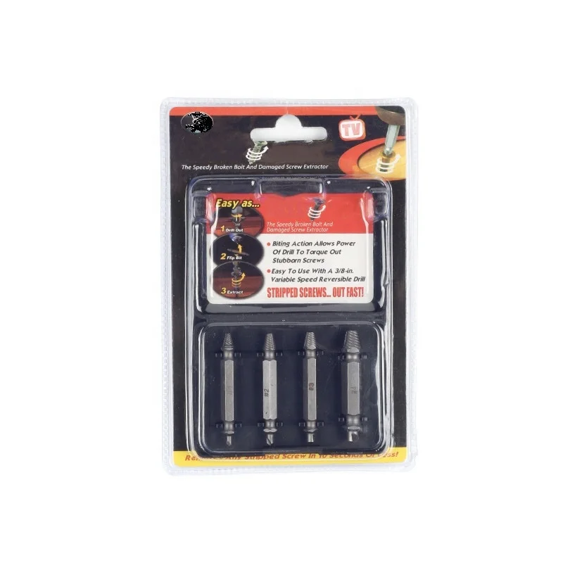 The High Carbon Steel Speeyd Broken Bolt and damaged Screw Extractor and Remover Set with Vertical Bubble Shell Packing