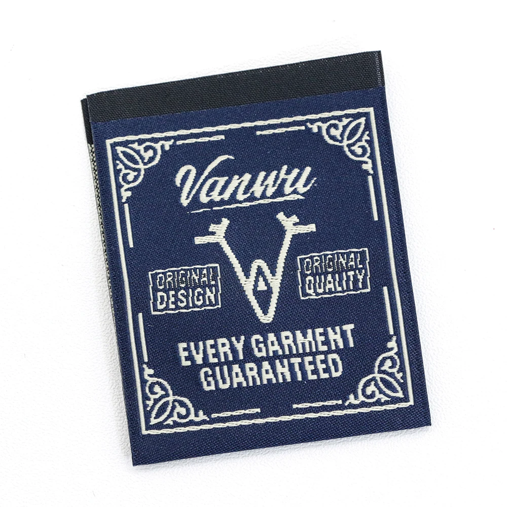 Colored custom printed logo white cotton 100% cotton label