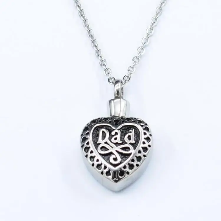 Heart Necklace for Ashes Memorial Ash Urns Waterproof Cremation Keepsakes Jewelry Chain
