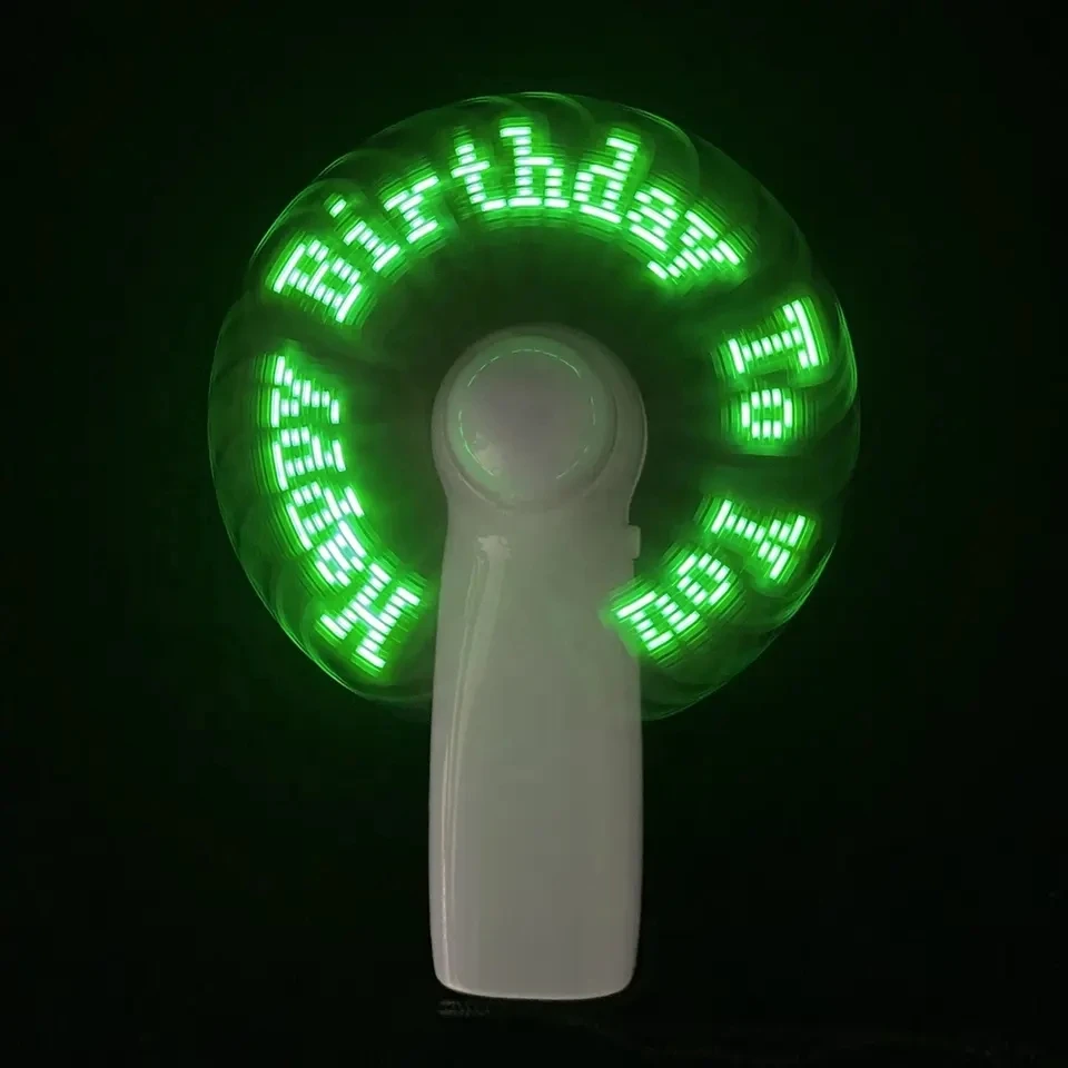New Product Mini Portable Handy Led Custom Message Battery Fan,Programmable Led Display Handheld Electric Fan