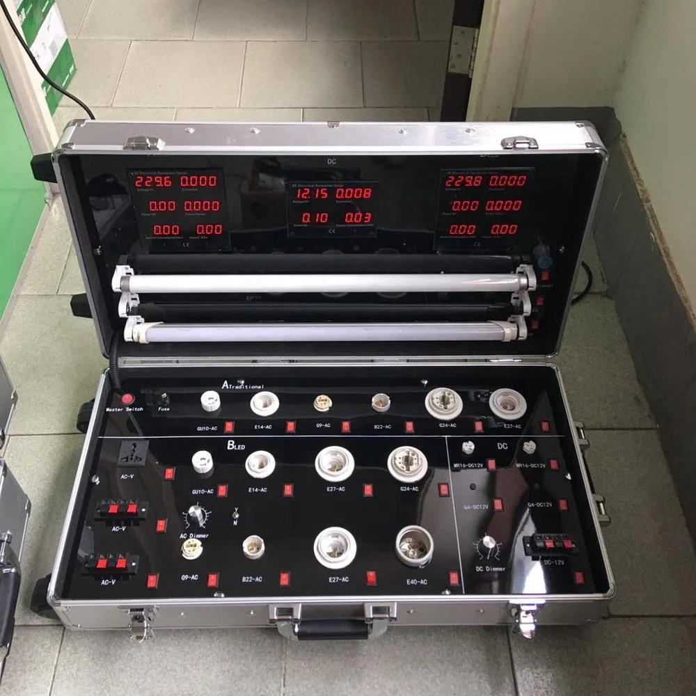 Тестовый кейс для светодиодного освещения демонстрационный может тестировать светодиодную cfl-трубку галогенную лампу с питанием 12 в 120