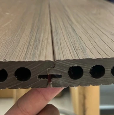 CE Anti-slip Waterproof PE Capped Wpc Wood Grain Deck Floor Wpc Terrassendielen for Exterior Flooring Use
