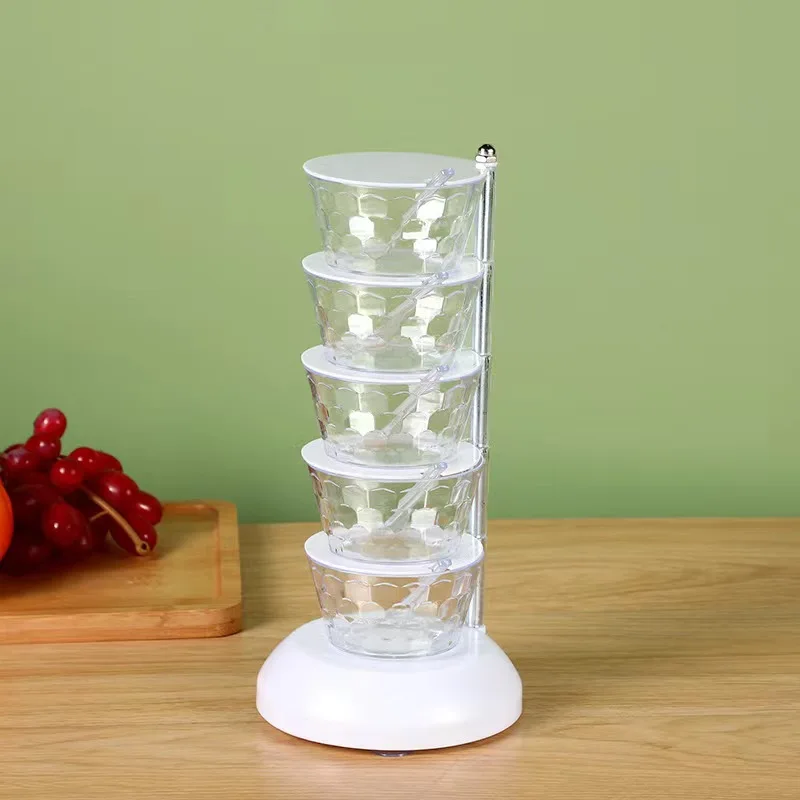 FS310 Seasoning box rotatable vertical household kitchen salt monosodium glutamate seasoning storage box seasoning bottle