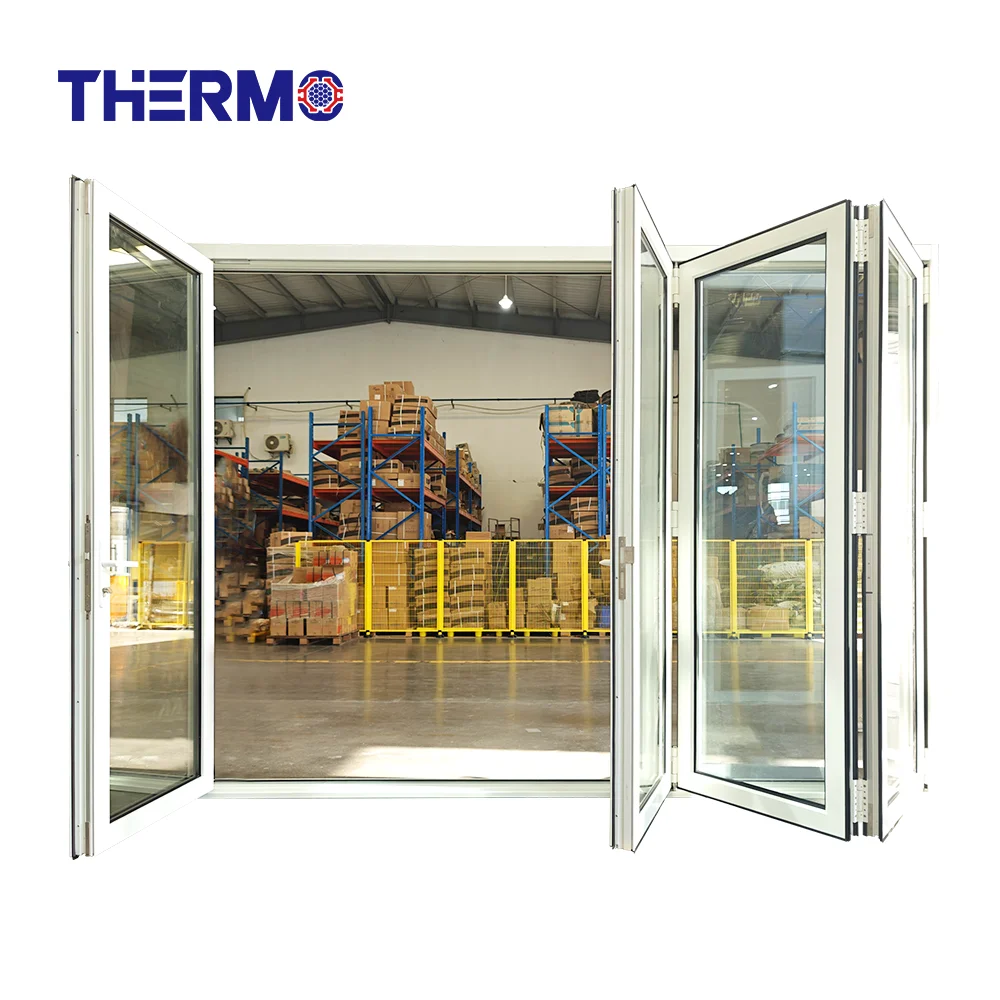 NFRC NAFS  Thermal Break Aluminium Double Glazing glass  Bi-folding Doors Big View Bi-folding windows