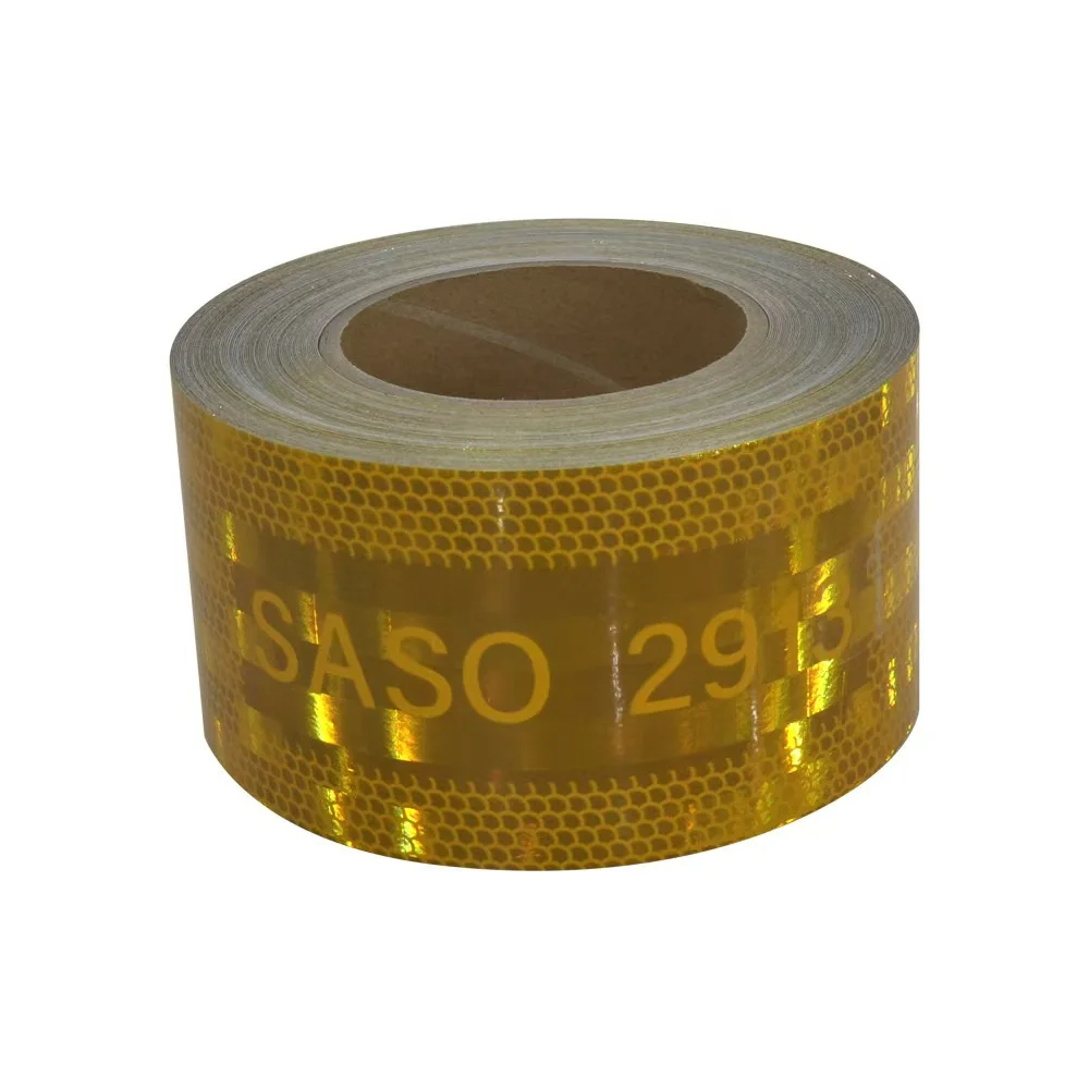 Promotion 5CMx25M Yellow White Red Aluminum Metallized SASO 2913 Reflective Self-Adhesive Tape