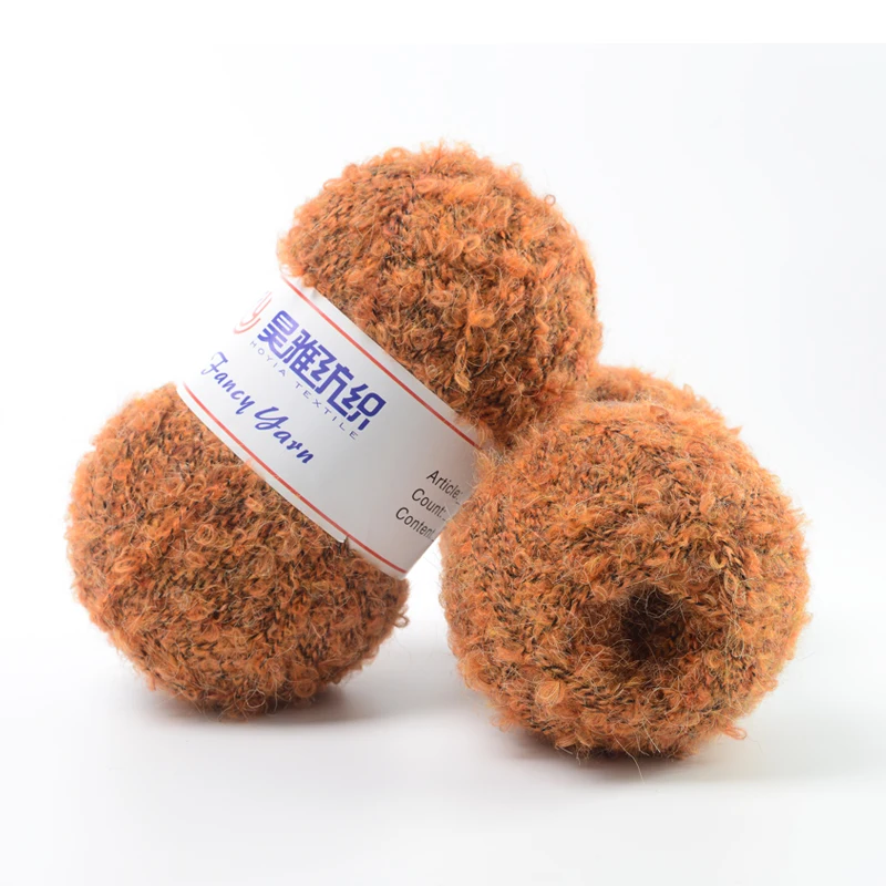 Hoyia latest products boucle knitting sweater yarn fancy wool mohair neps cozy knitting yarn