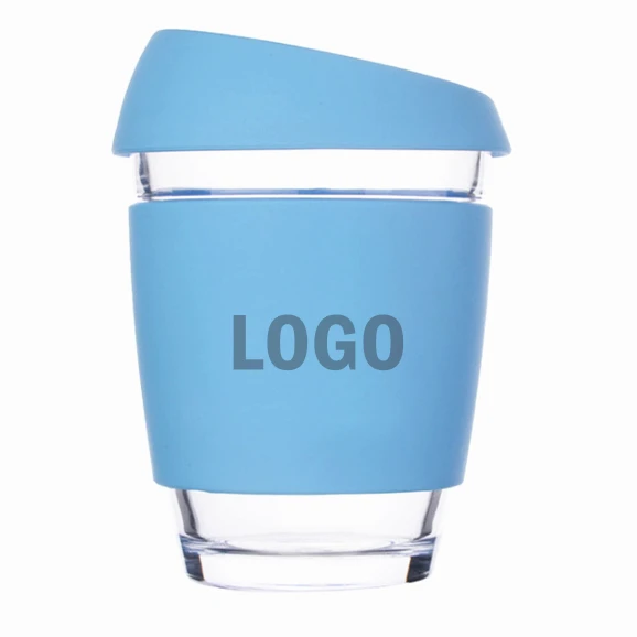 Hot sales Eco friendly Travel Mug With Lid Reusable Glass Food Grade Silicone Coffee Cup