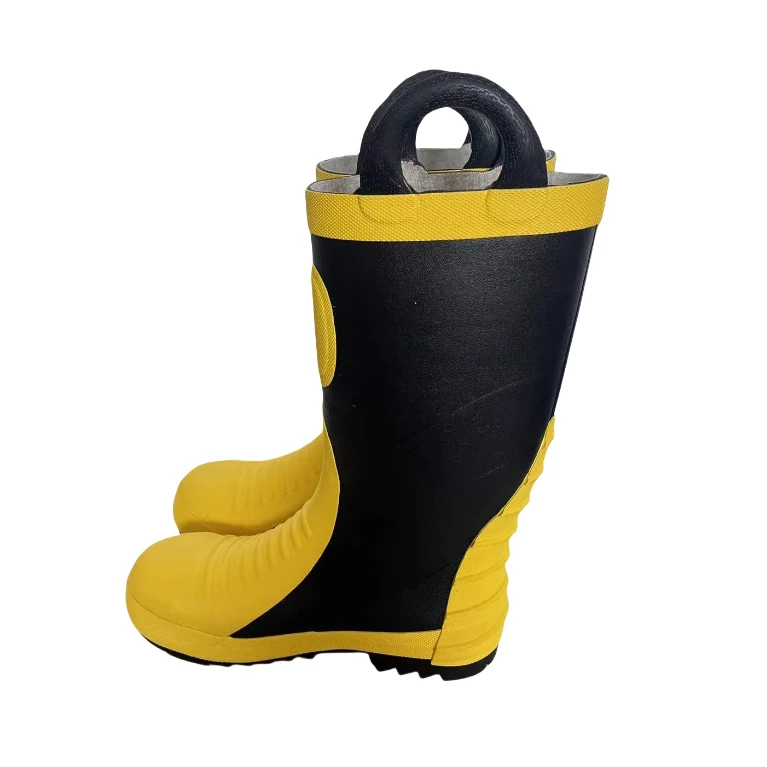 High Quality Rubber Boots for Men Gumboot with Steel Toe Sole Fire Fighting Safety Boots Waterproof Flame Retardant Shoes