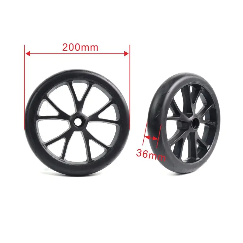200mm heavy duty rubber caster wheel inline 8inch solid tire pu scooter wheel 200mm trolley wheel