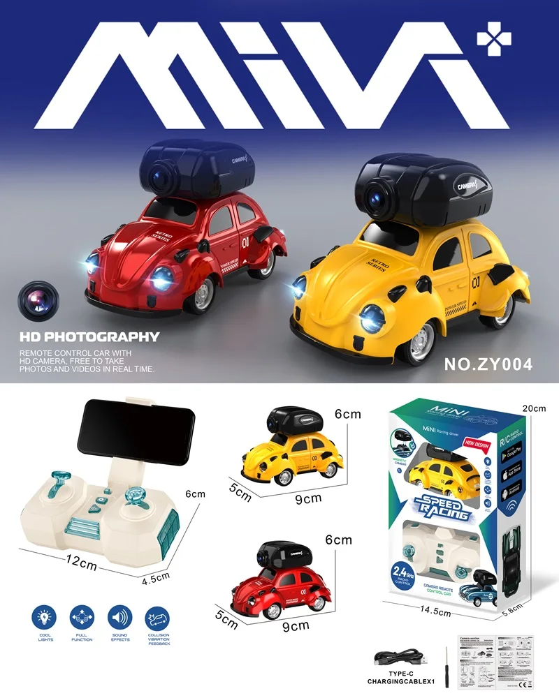 2024 New design 2.4G mini rc car with camera mini micro rc drift cars 1:76 mini rc car 1:87 Shantou toy