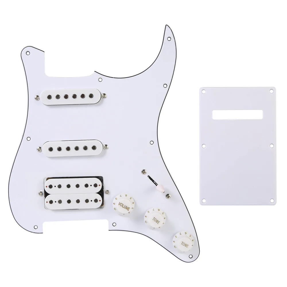  Preпроводной SSH 9 отверстия загруженный stratocaster гитарный пикап W/B/W 3ply pickguard комплект для крыла