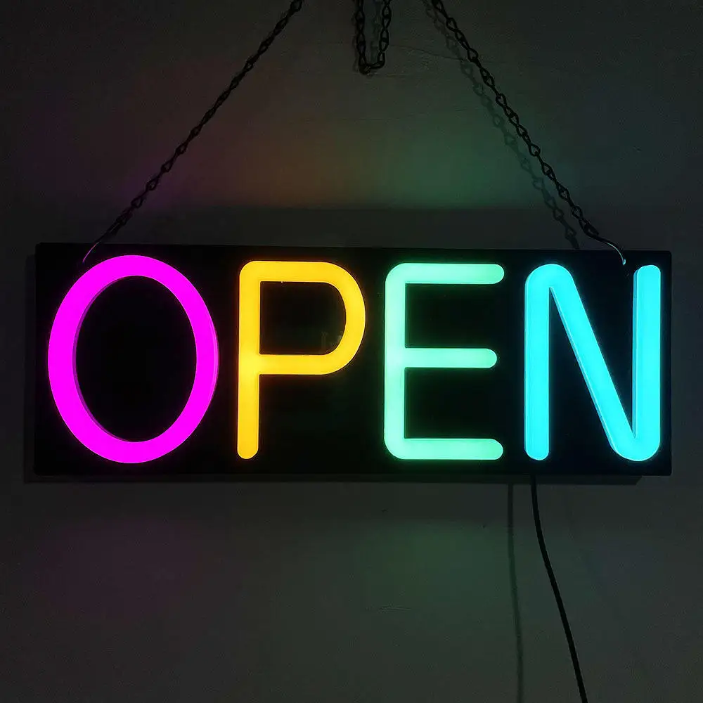 Free sample business logo free design bar open signs wall Acrylic neon letter light sign open neon sign for Decoration