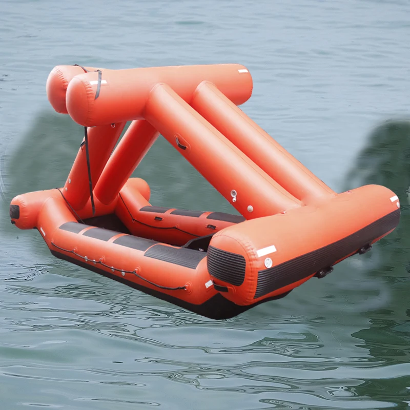 Self stabilizing lifeboats for flood prevention and emergency rescue, inflatable rescue boats for water surface handling
