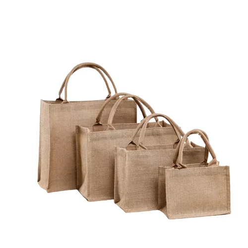 Wholesale Plain Hessian Shopper Bag Custom Printed Large Natural Eco Friendly Burlap Jute Shopping Tote Beach Bag With Logos