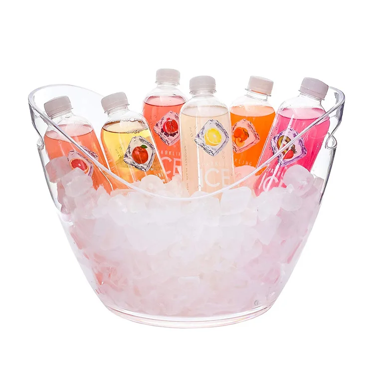 Acrylic Ice Bucket Clear Plastic 7 Litre Drink Tub for Drinks and Parties Holds 5 Full Size Bottles and Ice