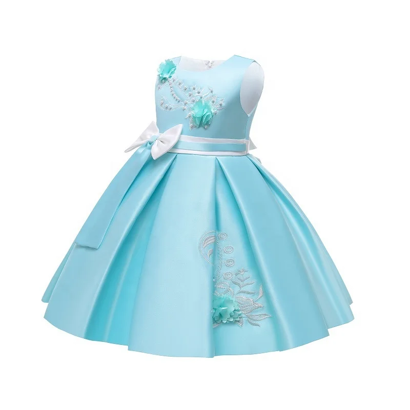 Boutique Wholesale Kids Evening Gown Girls Wedding Champagne Princess baby dress party