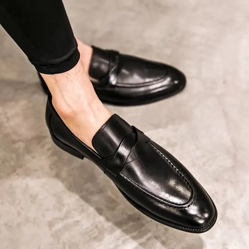 PU Leather Dress Shoes for Men Trendy Mens Office Shoes Breathable Casual Men Dress Shoes
