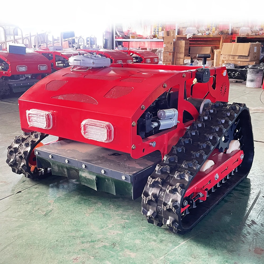 Automatic Rc Grass Cutter 0 Turn Rubber Tracks Remote Control Lawn Mower Garden