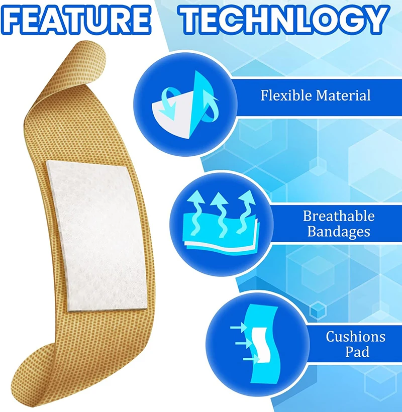 Hypoallergenic Spot Waterproof Band Aid Sterile Strips Wound Kids Medical Fabric Adhesive Plasters