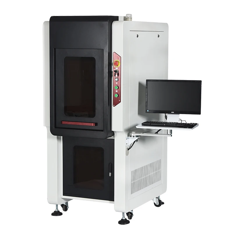 Fully Enclosed Fiber Laser Marking Engraving Etching Machine, for stainless steel, aluminum, copper, jewelry etc.