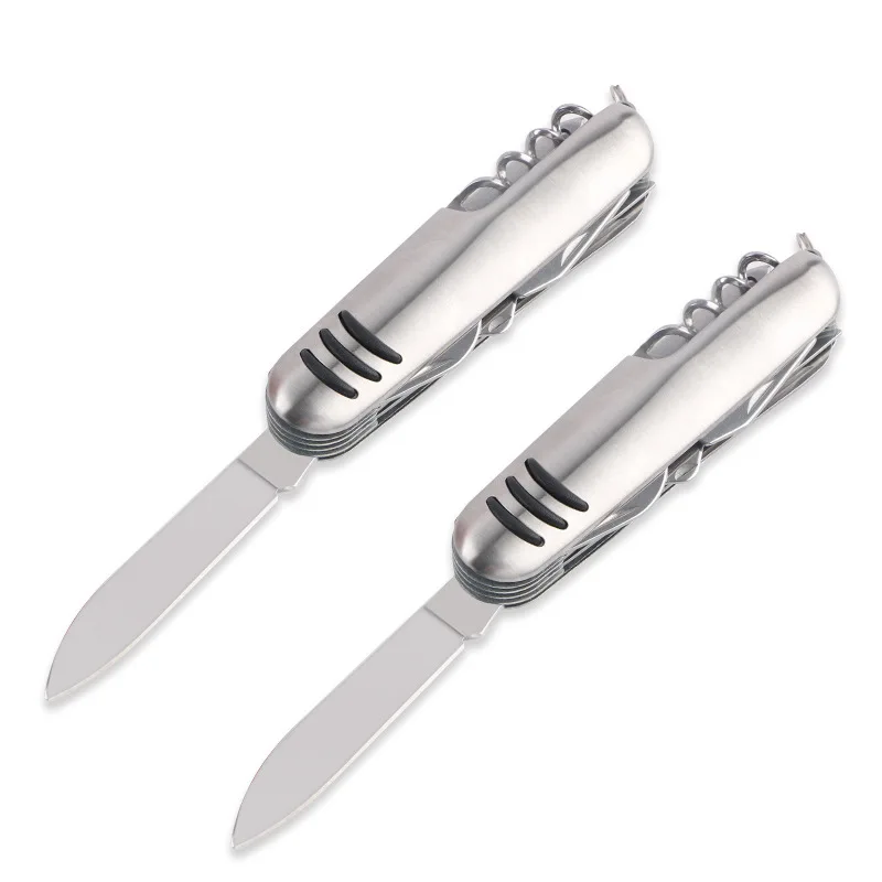 Multi Functional Swiss Folding Knife, Stainless Steel Multi Tool Army Knives Pocket Hunting Outdoor Camping Survival Knife