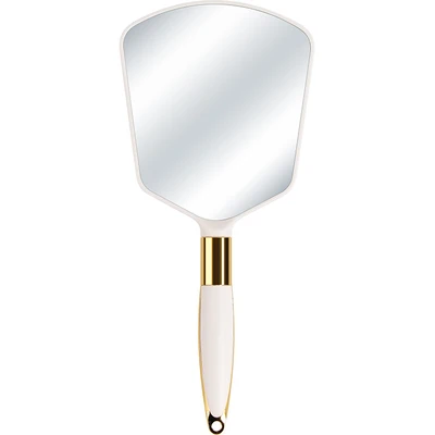 Wholesale creative solid color HD handle cosmetic mirror retro portable beauty handle mirror