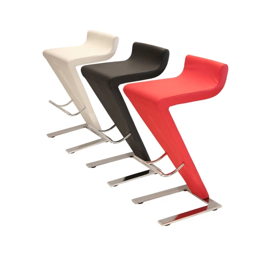 Современная барная мебель товары для дома кухонный высокий стул с открытой спиной барные стулья с хромированной стальной основой из искусственной кожи Z-образный барный стул