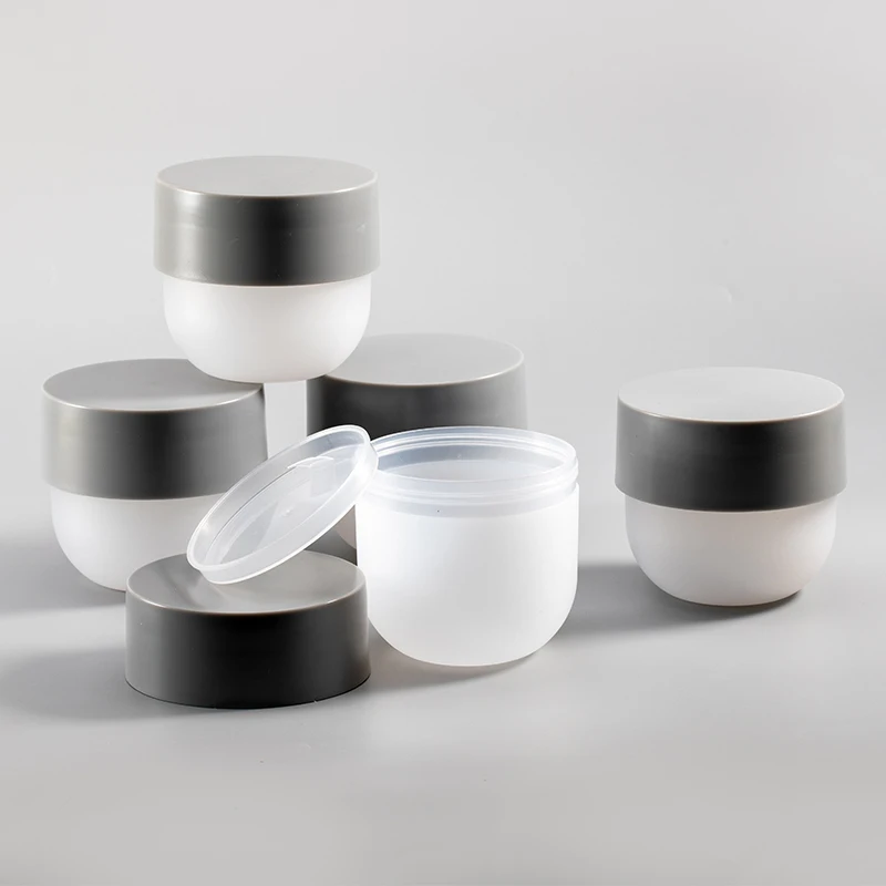 300g white body gray cover large capacity milk scrub cosmetic packaging container empty plastic jar