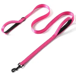Оптовая продажа с завода, нейлоновый Светоотражающий Поводок для собак длиной 1,8 м с двойной мягкой ручкой