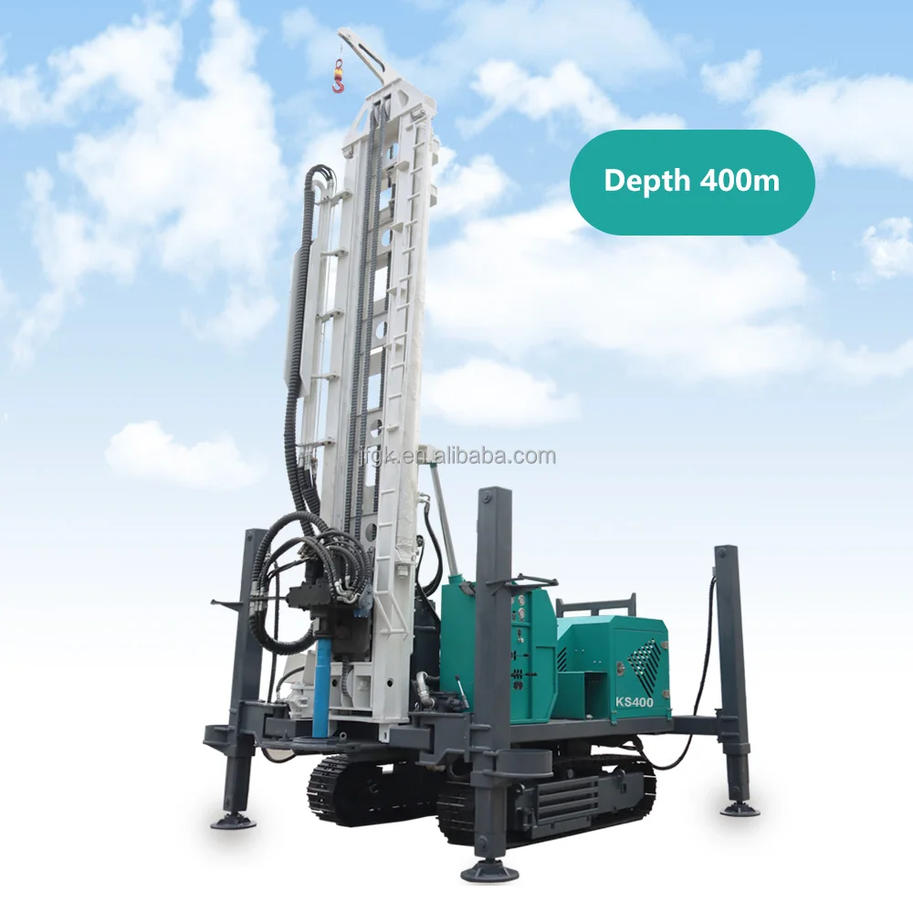 200m 400m Crawler Mounted Hydraulic Water Well Rock 300m Water Well Borehole Drilling Rig Well Drilling Machine