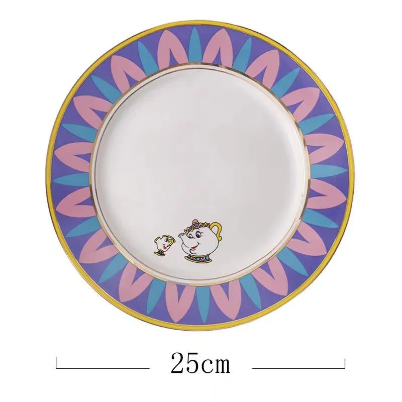 Lelyi Beauty and the Beast Teapot Archie Ceramic Cup olate and Saucer Set Painted porcelain Teapot teacup Mrs Potters