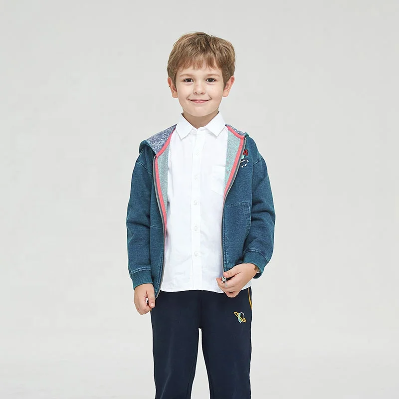 
Gabby Loop Kids Autumn Boys Cotton Hoodies Zip Knitted Jacket For Children Carton Embroidery Denim Jacket Kids 