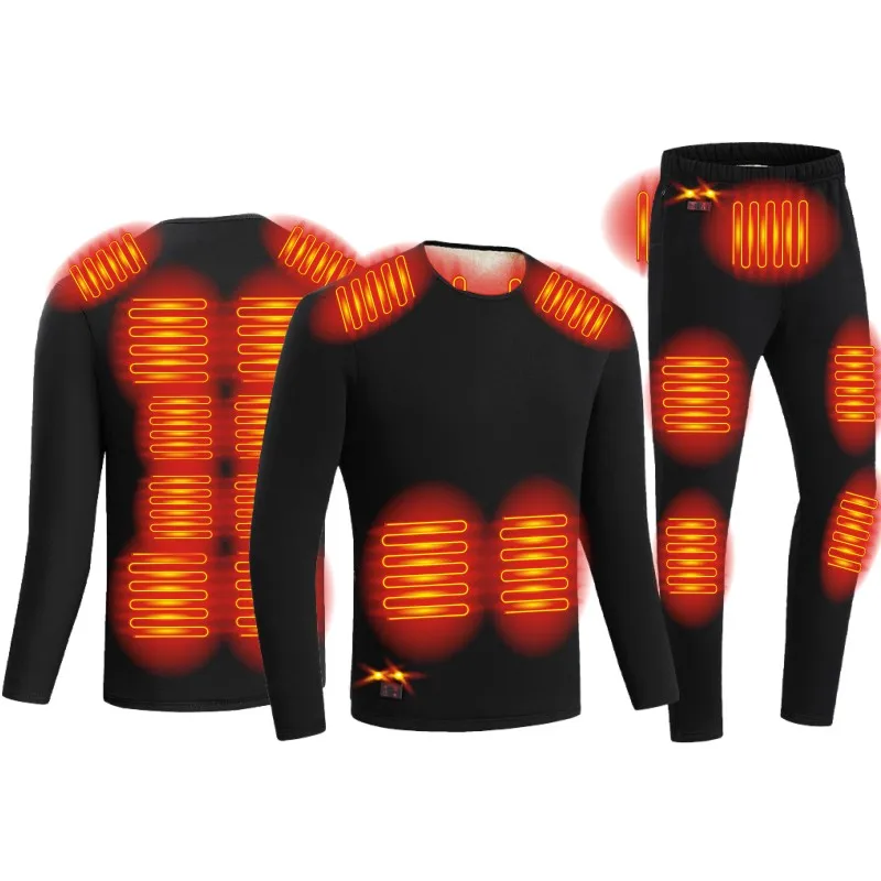 Heating clothing warm pajama plush winter set 18 heated area M-5XL women men unisex heated warm pants