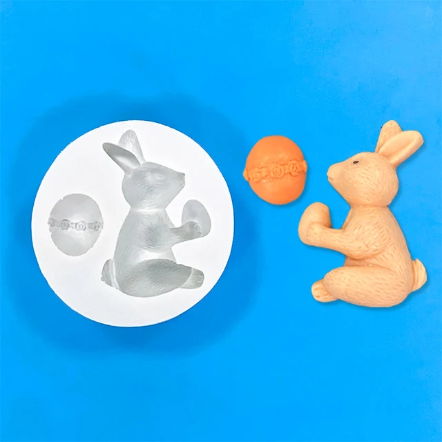 Easter Bunny Eggs DIY Chocolate Cake Baking Tool Custom Logo Moulds Sleeping Baby Silicone Molds 3d Flower Silicone Mold