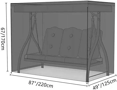 Factory Price Black Rectangle Oxford Patio Swing Cover with Waterproof
