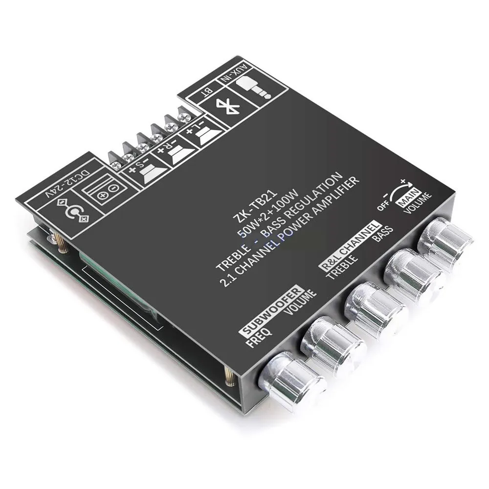 2.1 Channel BT 5.0 Power Subwoofer Amplifier Board 2*50W+100W Class D TPA3116 Audio Stereo Equalizer Module